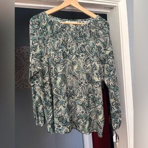 NWT Emaline Paisley Print Women's Top Sz. M